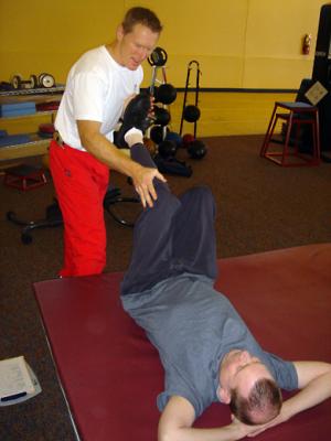 Steve doing Leg Excercise