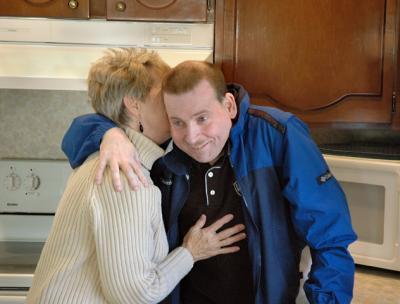 Steve Hugging Mom on his 41st Birthday