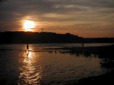sunset walk on water
