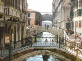 Enclosed Bridge of Sighs  -  Prisoners crossed it  from dungeon-like cells (left) to courts in Doges Palace (right) and back.