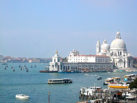Santa Maria della Salute: Baroque. Built in 1630s as thanks for lifting of the plague. Open water is the Canale di San Marco.