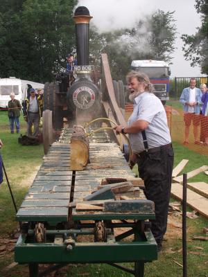 Bed Saw being used in conjunction with Burrell Traction Engine