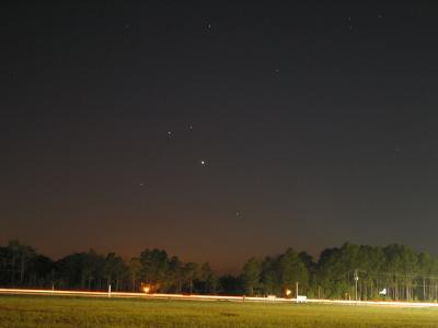 Mercury, Venus, Mars, Saturn 3 May 2002.