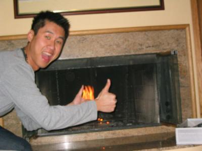 pang gets the fire started !