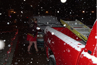 Snow on Christmas Eve in Houston Texas!