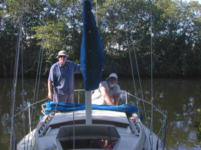 Frank & Captain Jackprepare for a dayon the Gulf