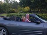 <small>Frank takes Julia<br>for a spin<br>in the Spyder</small>