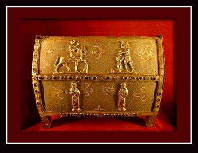 A unique collection of  gold cases containing holy relics