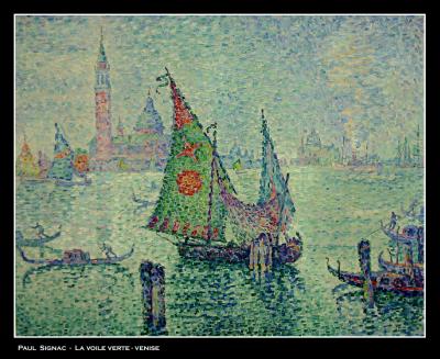Paul  Signac  :    La Voile verte  - Venise