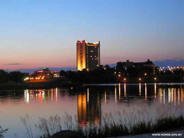 Evening view to the hotel Belarus