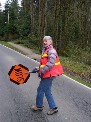 Carolyn controls traffic