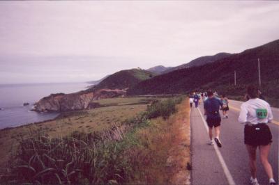 After the crest - downhill to Bixby Bridge