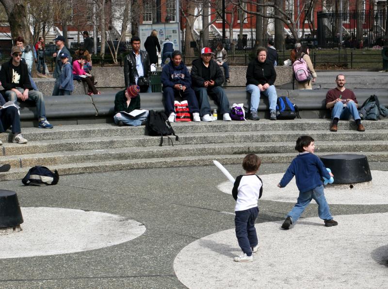 Balloon Sword Duel at the Fountain