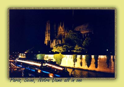 Paris, Seine River, Notre Dame all in one photo