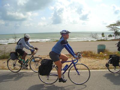 cycling alongside South China sea