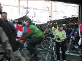 Riders arriving at South Street