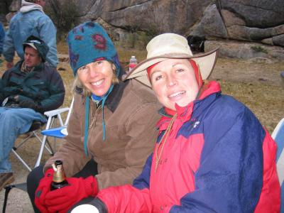 Cold, wet, tired, but happy Jeanette & Jan