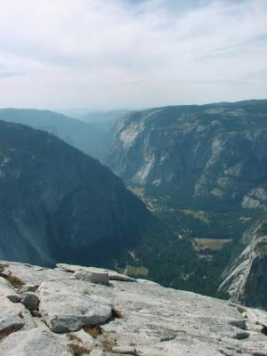 View of El Cap from on top of Half Dome