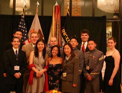 Group photo at banquet