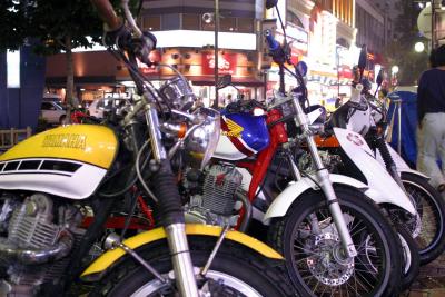 Motorcycles on the street in Yokohama