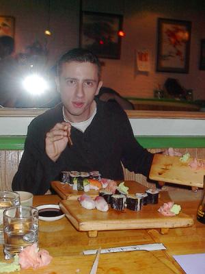 Mike, styling with his sushi