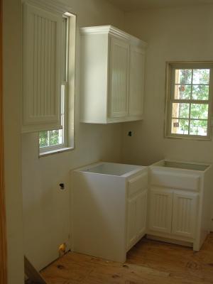 The laundry room cabinets