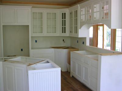 Center island in place, ready for granite tops