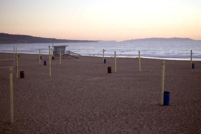 Empty volleyball courts