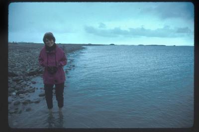 Ankle-Deep In The Beaufort Sea (Arctic Ocean):  Karen At Tuktoyaktuk, NWT