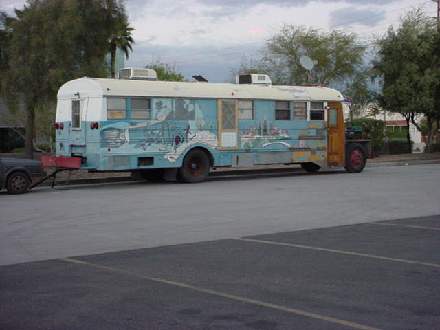 a bus at Wal-Mart
