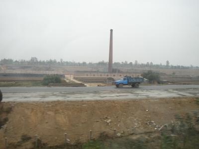 Clay brick factory in the background.