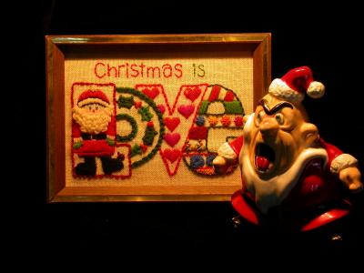 John's Santa with my needlework