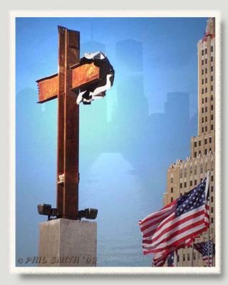 WTC Cross with Image of WTC - WTC2