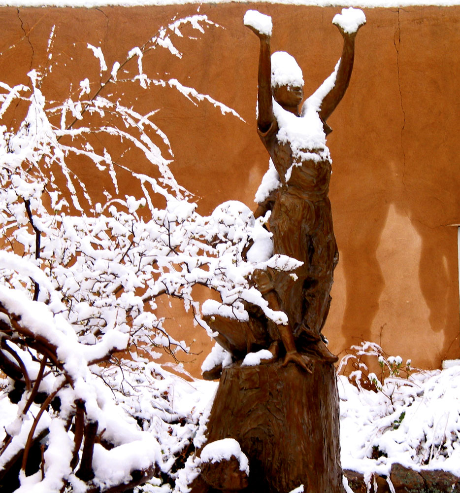 Snowy morning on Canyon Road, Santa Fe, New Mexico, 2003