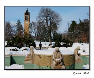 ISU campanile after snow