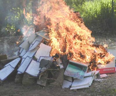 Biology Book Bonfire