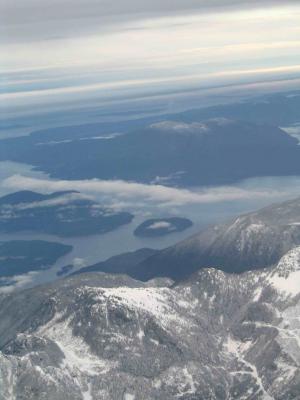 Vancouver approach and mountains