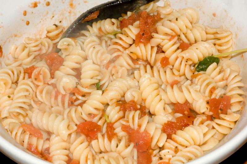 rotini pasta and tomato sauce (large)