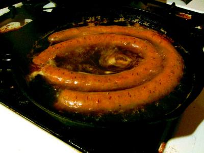parboiling sausages