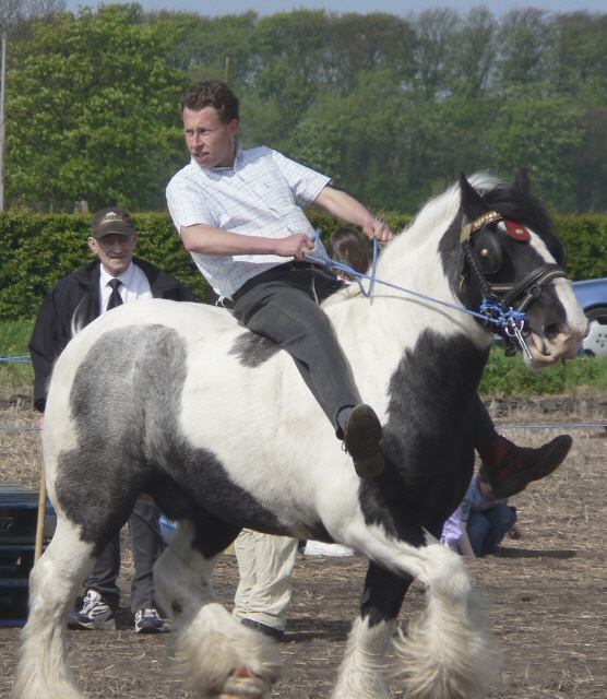 Riding bareback.