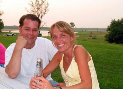 Rick and Laura relaxing after dinner