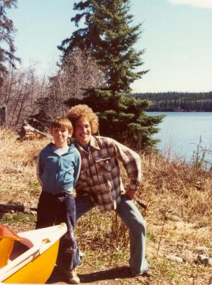 Brad Harris & Lionel Flood at Tabor Lake near Prince George - 1978.