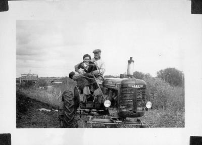 Pearl and Ken on tractor