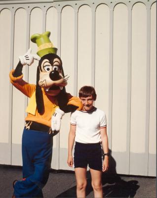 Brad with Goofy - Disneyland 1983