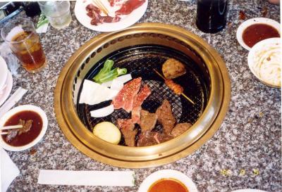 A Yaki-Niku resturant (Cooking your own food at your table)
