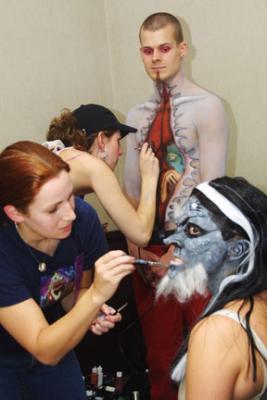 Halloween body paint contest