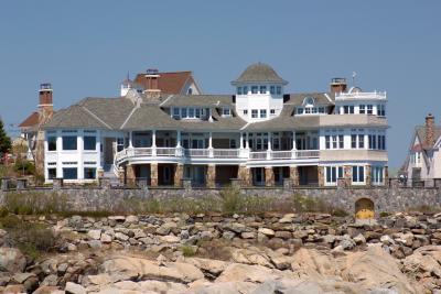 One of the classic homes overlooking the ocean along the south coast of Maine. This one overlooks Nubble Light in York.
