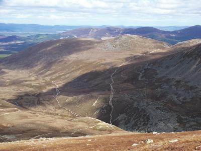View north from lower slopes of Sron na Lairige