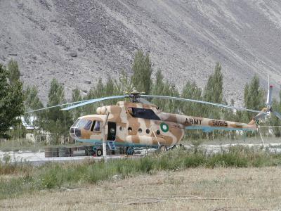 A Helicopter (dunno which one) at Skardu's Army Base