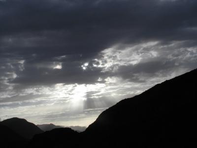 Sunlight piercing through the Clouds